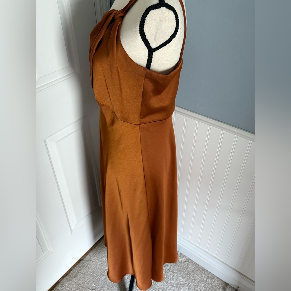 Just Taylor Burnt Orange Cocktail Dress - Picture 3 of 5